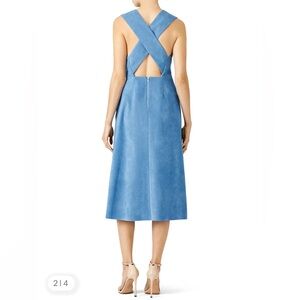 Tibi Ultrasuede Blue Castora Dress